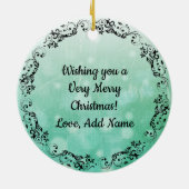 Groene Mandala Abstracte Kerstmis Keramisch Ornament (Achterkant)