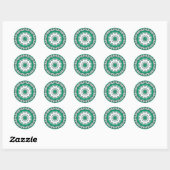 Groene Mandala (Design 3) Stickers (Vel)