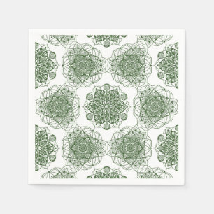 Groene mandala geometrie servet