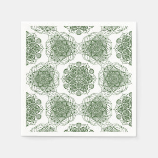 Groene mandala geometrie servet
