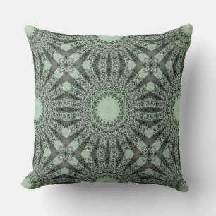 Groene Mandala Kaleidoscoop Medaillon Bloem Kussen