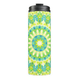 Groene Mandala Natuur Geïnspireerd Boho Reispatroo Thermosbeker