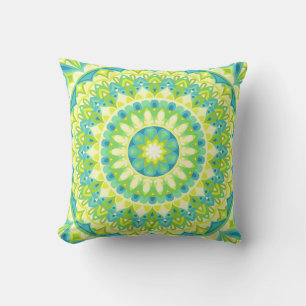 Groene Mandala Natuur geïnspireerde Boho decoratie Kussen