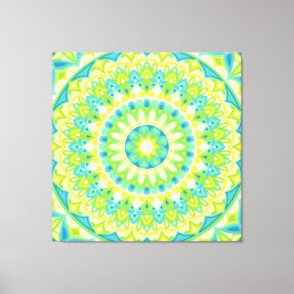 Groene Mandala Natuur Geïnspireerde Boho Geometris Canvas Afdruk