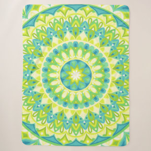 Groene Mandala Natuur Geïnspireerde Boho Gezellige Sherpa Deken