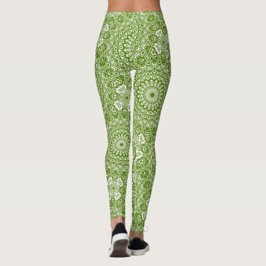 Groene Mandala Natuur Leggings (Achterkant)