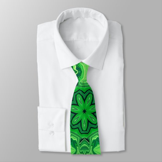 Groene Mandala Patroon Heren Zijdas Stropdas (Gebonden)