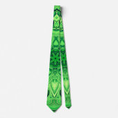 Groene Mandala Patroon Heren Zijdas Stropdas (Voorkant)
