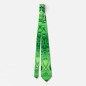 Groene Mandala Patroon Heren Zijdas Stropdas (Achterkant)