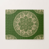Groene Mandala Puzzel voor Mindful Ontspanning (Horizontaal)