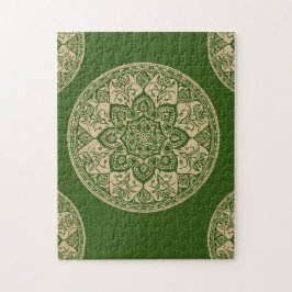 Groene Mandala Puzzel voor Mindful Ontspanning