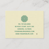 Groene Mandala Symbool Yoga Klasse Klantenkaartje (Achterkant)