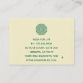 Groene Mandala Symbool Yoga Klasse Klantenkaartje (Achterkant)