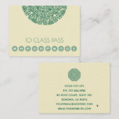 Groene Mandala Symbool Yoga Klasse Klantenkaartje (Voorkant / Achterkant)