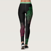 Groene Mandala Vloeiende Leggings (Achterkant)