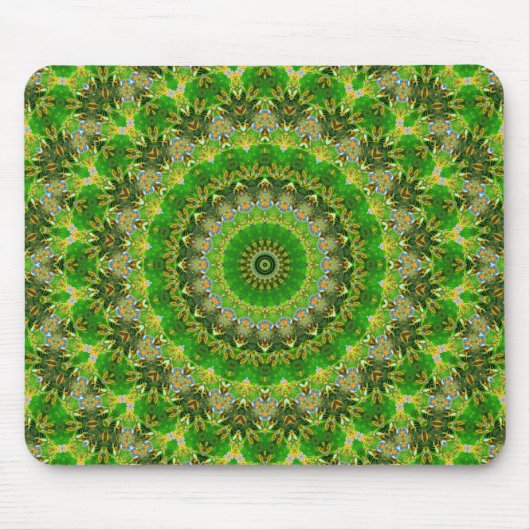 Groene Mandala Wiel Muismat (Voorkant)