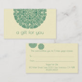 Groene Mandala Yoga Cadeaubon Visitekaartje (Voorkant / Achterkant)