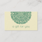 Groene Mandala Yoga Cadeaubon Visitekaartje (Voorkant)