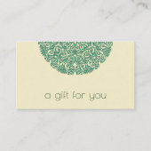 Groene Mandala Yoga Instructeur Klantenkaartje (Voorkant)