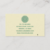 Groene Mandala Yoga Klasse Klantenkaartje (Achterkant)