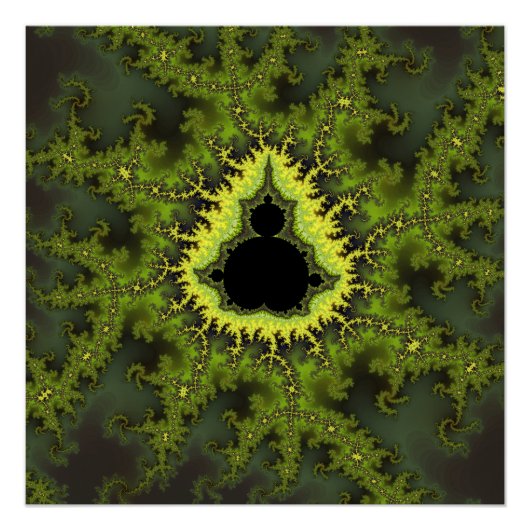 Groene Mandelbrot Fractal Perfect Poster (Voorkant)