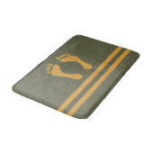 Groene Mango Stripes en Feet Moderne Grafisch Badmat (Gekanteld)