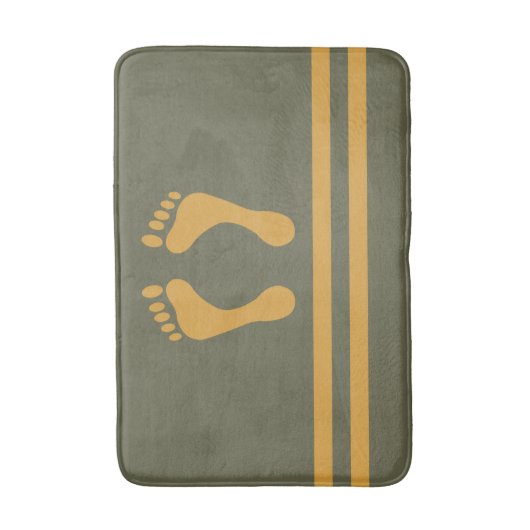 Groene Mango Stripes en Feet Moderne Grafisch Badmat (Voorkant Verticaal)