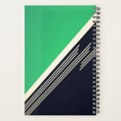 Groene Manly Retro Abstracte Strepen Custom Monogr Planner (Achterkant)