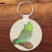 Groene mannelijke parrotlet sleutelhanger (Voorkant)