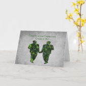 Groene Mannen Ivy & Silver Gay Handfasting Zegenin Kaart (Gele Bloem)