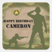 Groene Mannen Speelgoed soldaten Vierkante Sticker (Voorkant)