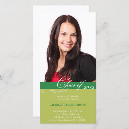 Groene manuscriptklasse van de aankondiging van he (Voorkant / Achterkant)