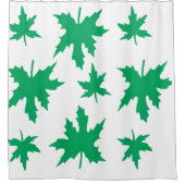 Groene Maple Leaves Douchegordijn (Voorkant)