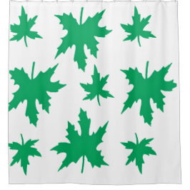 Groene Maple Leaves Douchegordijn
