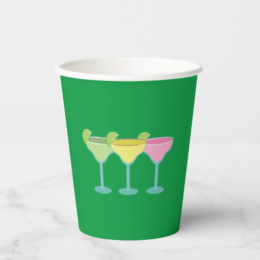 Groene Margarita glazen Party Cups Papieren Bekers (Voorkant)