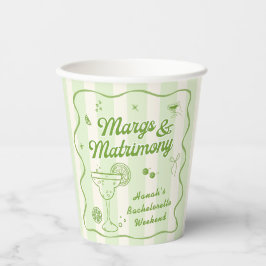 Groene Margarita vrijgezellenfeestje Papieren Bekers