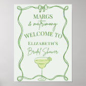 Groene Margs en Huwelijk Vrijgezellenfeest Welkom Poster (Voorkant)