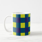 Groene Marine Blauw Checkerboard Koffiemok (Links)