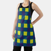 Groene Marine Blauw Checkerboard Schort (Insitu)