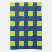 Groene Marine Blauw Checkerboard Theedoek (Verticaal)