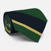Groene marine en Gold University Stripe II Stropda Stropdas (Opgerold)