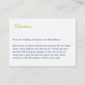 Groene marine ovale kant preppy bruiloft receptie  informatiekaartje (Achterkant)