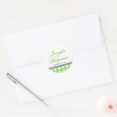 Groene marine preppy aangepaste naam bruiloft guns ronde sticker (Envelop)