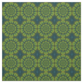 Groene marineblauwmatige etnische textielstam stof