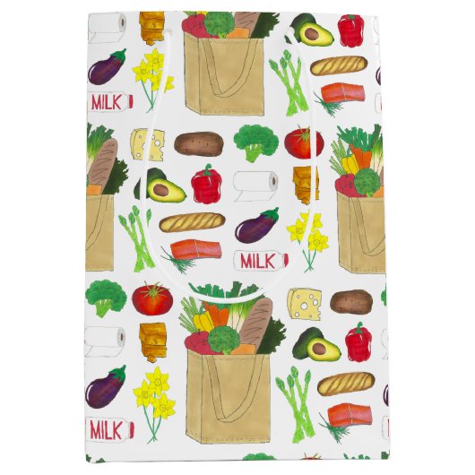 Groene markt Winkelieren Fruit Groente Voedsel Medium Cadeauzakje (Voorkant)