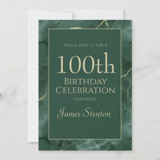Groene Marmer 1000e Verjaardag Kaart (Voorkant)