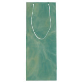 groene marmer abstract wijn cadeautas (Achterkant)