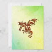 Groene marmer Dragon Bridal Shower Uitnodiging (Achterkant)