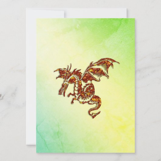 Groene marmer Dragon Bridal Shower Uitnodiging (Achterkant)