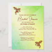 Groene marmer Dragon Bridal Shower Uitnodiging (Voorkant)